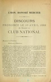 Cover of: Discours prononcé le 10 avril 1888 au banquet du Club National \