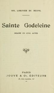 Front cover of Sainte Godeleine by Lorgnier Du Mesnil