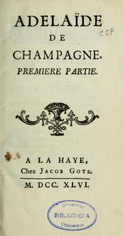 Cover of: Adelaide de Champagne