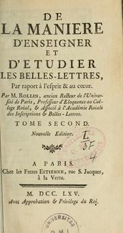 Cover of: De la maniere d'enseigner et d'etudier les belles lettres