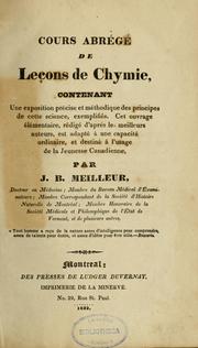Cover of: Cours abrégé de leçons de chymie: contenant une exposition précise et méthodique des principes de cette science, exemplifiés