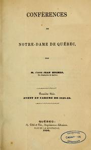 Cover of: Conférences de Notre-Dame de Québec by Holmes, John