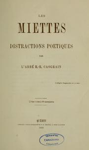 Cover of: Les Miettes by H. R. Casgrain
