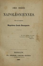 Cover of: Des idées napoléoniennes