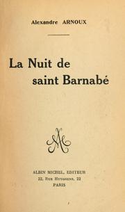 Cover of: La nuit de saint Barnabé.
