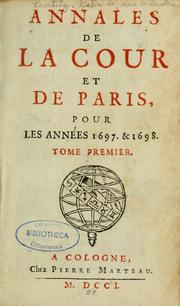 Cover of: Annales de la cour et de Paris pour les années 1697 & 1698
