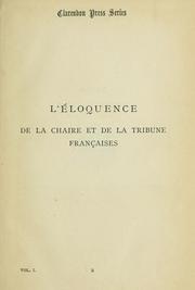 Cover of: L' éloquence de la chaire et de la tribune françaises.