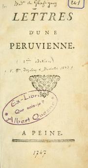 Cover of: Lettres d'une Peruvienne.