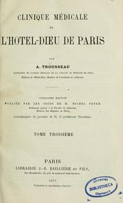 Cover of: Clinique médicale de l'Hôtel-Dieu de Paris