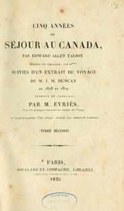 Cover of: Cinq années de séjour au Canada \