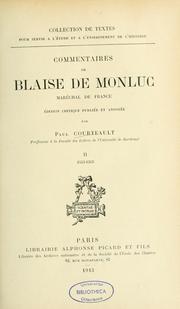 Cover of: Commentaires de Blaise de Montluc, maréchal de France