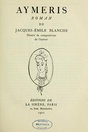 Cover of: Aymeris by Jacques-Emile Blanche