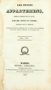 Cover of: Les petits appartemens by H. Berton