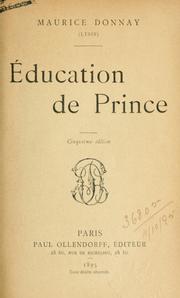 Cover of: Éducation de prince by Maurice Donnay