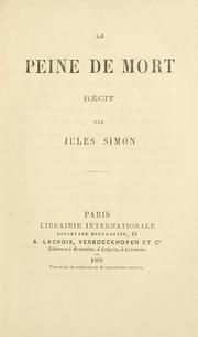 Cover of: La peine de mort by Jules Simon