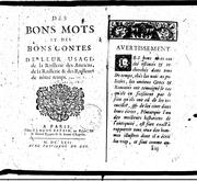 Cover of: Des bons mots et des bons contes by François de Callières