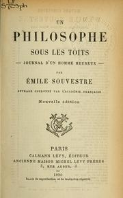 Cover of: Un philosophe sous les toits by Émile Souvestre