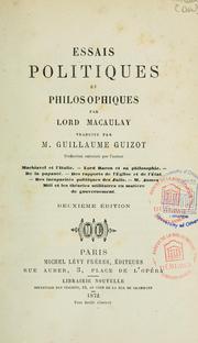 Cover of: Essais politiques et philosophiques by Thomas Babington Macaulay
