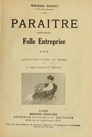 Cover of: Paraître: Folle entreprise