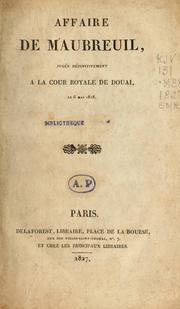 Affaire de Maubreuil by Cour royale (Douai, France).