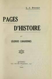 Cover of: Pages d'histoire et légendes canadiennes.