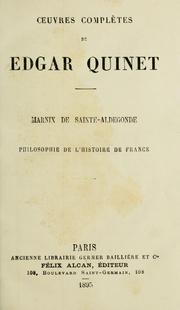 Cover of: Marnix de Sainte-Aldegonde: Philosophie de l'histoire de France