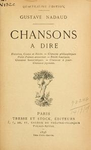 Cover of: Chansons à dire.