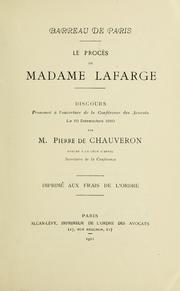 Le procès de Madame Lafarge by Pierre de Chauveron