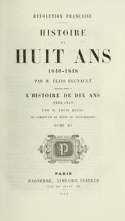 Cover of: Histoire de huit ans, 1840-1848