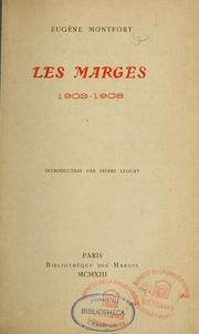 Cover of: Les Marges, 1903-1908