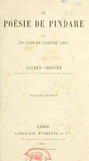 La poésie de Pindare et les lois du lyrisme grec by Alfred Croiset
