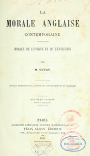 Cover of: La morale anglaise contemporaine by Jean-Marie Guyau