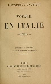 Cover of: Voyage en Italie - Italia. by Théophile Gautier