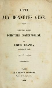 Cover of: Appel aux honnêtes gans by Louis Blanc