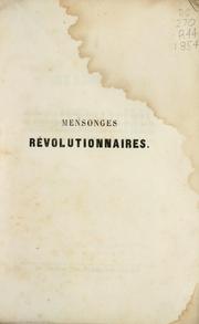 Cover of: Mensonges révolutionnaires