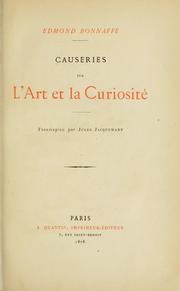 Cover of: Causeries sur l'art et la curiosité. by Edmond Bonnaffé
