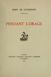 Cover of: Pendant l'orage.