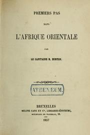 Cover of: Premiers pas dans l'Afrique orientale by Richard Francis Burton