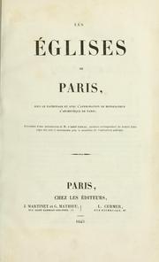 Cover of: Les églises de Paris. by Edouard Gourdon
