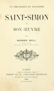 Cover of: Un précurseur du socialisme: Saint-Simon et son oeuvre