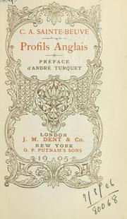 Cover of: Profils anglais. by Charles Augustin Sainte-Beuve