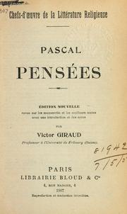 Cover of: Pensées by Blaise Pascal
