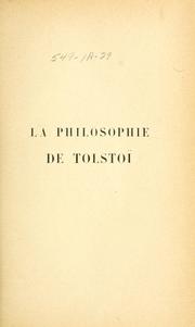 Cover of: La Philosophie de Tolstoï by Ossip Lourié, Ossip Lourié