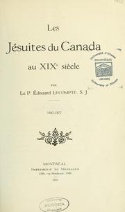 Cover of: Les Jésuites du Canada au XIXe siècle.