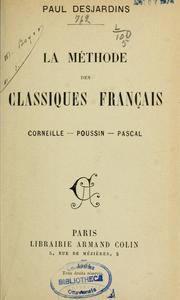 Cover of: La méthode des classiques français by Desjardins, Paul