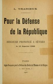 Pour la défense de la République by Ludovic Trarieux
