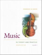 Cover of: Music in Theory and Practice, Volume Two, with Anthology CD by Bruce Benward, Marilyn Saker