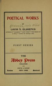 Cover of: Poetical works of Louis M. Elshemus.