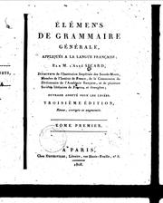 Cover of: Elémens de grammaire générale, appliqués à la langue française