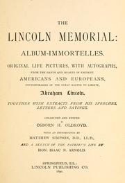 Cover of: The lincoln memorial by Osborn H. Oldroyd